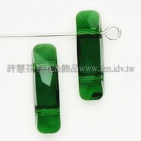 5535施華洛雙孔柱狀18x6mm橄欖綠-1個