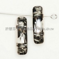 5535施華洛雙孔柱狀18x6mm銀色夜彩-1個