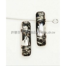 5535施華洛雙孔柱狀18x6mm銀色夜彩-1個