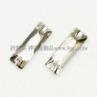 5535施華洛長條形手縫石18x6mm銀彩白-1個