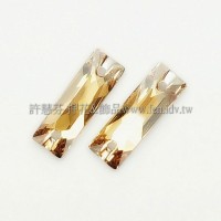 3255施華洛長條形手縫石18x6mm影子金-1個