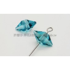 5747施華洛雙錐形12x6mm水藍-4個