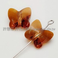 5754施華洛蝴蝶直洞12mm水晶銅-2個