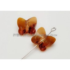 5754施華洛蝴蝶直洞12mm水晶銅-2個