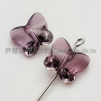 5754施華洛蝴蝶直洞10mm混合紫-6個