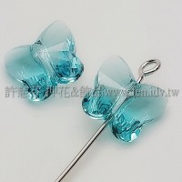 5754施華洛蝴蝶直洞10mm水藍-6個