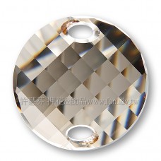 28mm施華洛3221圓形波浪雙孔水晶001GSHA28mm夢幻影子1個