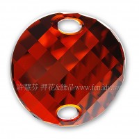 28mm施華洛3221圓形波浪雙孔水晶001REDM28mm紅色夢幻1個