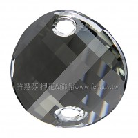 28mm施華洛3221圓形波浪雙孔水晶21528mm灰鑽石色1個