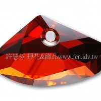 施華洛6657銀河岩形001REDM23.5*39mm紅色夢幻1個