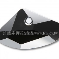 施華洛6657銀河岩形280Jet16*27mm黑寶石1個