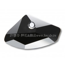 施華洛6657銀河岩形280Jet16*27mm黑寶石1個