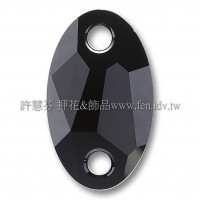 施華洛3231橢圓形立體雙孔280Jet水晶28x17mm黑寶石1個
