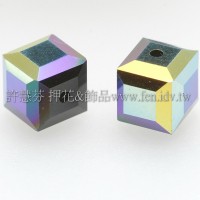 5601施華洛方形珠280-6mm黑玉+AB-6個