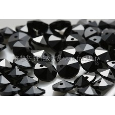 6200施華洛雙面圓錐形黑礦石6mm-10個