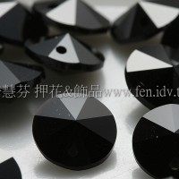 施華洛6200雙面圓錐形黑礦石8mm-10個