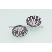 復古鏤空大花帽紅古美 11mm-1包-10個