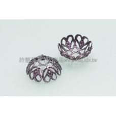 復古鏤空大花帽紅古美 11mm-1包-10個