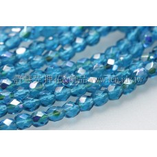 捷克棗形珠3mm閃亮卡普里藍-50個