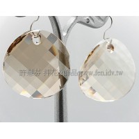 施華洛6621角面圓形影子金光28MM-1個