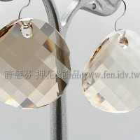 施華洛6621角面圓形影子金光28MM-1個