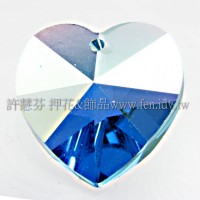 施華洛6202心形海藍色14.4*14-6個