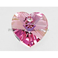 施華洛6202心形桃粉色10*10mm-6個