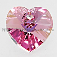施華洛6202心形桃粉色10*10mm-6個