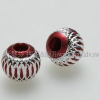 鋁合金屬圓花彩珠10.5mm-10個