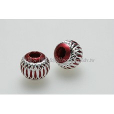 鋁合金屬圓花彩珠10.5mm-10個