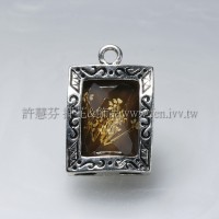 長方形復古壓花墜飾-29*19mm-1個