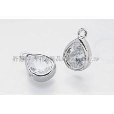 水滴形正白滾邊鋯石-12*8mm-1個