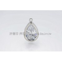 水滴形正白大滾邊鋯石-18*12mm-1個