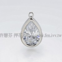 水滴形正白大滾邊鋯石-18*12mm-1個