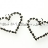 黑色心形晶鑽-20x20mm-1個