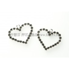 黑色心形晶鑽-20x20mm-1個