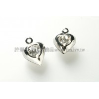 心形水鑽墜飾-10mm-5個