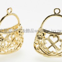 幸運草鏤空雕花包包墜飾-18.5x23.6mm-2個