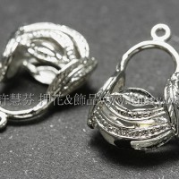 貝殼紋鏤空雕花墜飾代白-16x19mm-2個