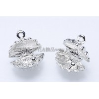 珍珠貝殼正白墜飾-13x14mm-2個