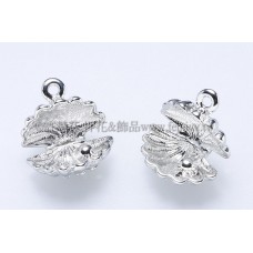 珍珠貝殼正白墜飾-13x14mm-2個