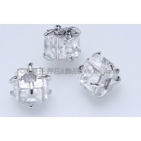 立體方形晶亮鋯石珠-7mm-1包-2個