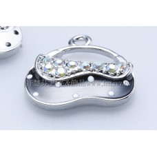 琺瑯水鑽馬鞍包墜飾-20x20mm-1個