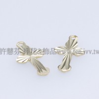 雷射光單孔十字架大-14.5x8mm-10個