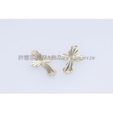 雷射光單孔十字架大-14.5x8mm-10個