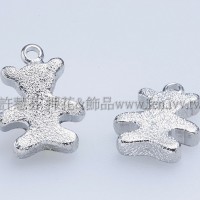 霧彩雙圓小熊單孔配件-9x12mm-2個