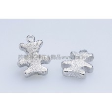 霧彩雙圓小熊單孔配件-9x12mm-2個