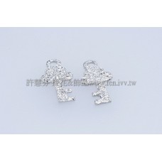 霧彩鑰匙形單孔配件-5x10mm-10個