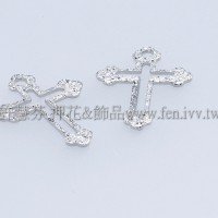 霧彩十字架形單孔配件-14x10mm-10個