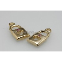 金色水鑽造型鎖頭-9.8*18.9mm-2個